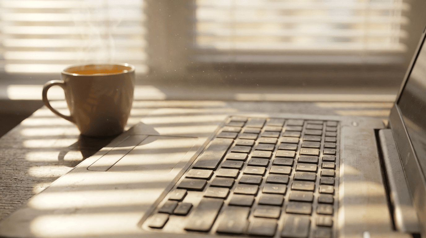Laptop with content calendar